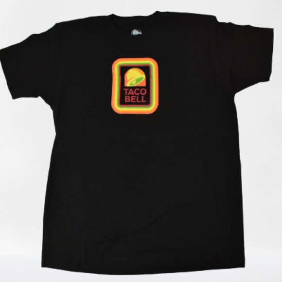 Taco Bell Mens Classic Logo Black Shirt New - Picture 1 of 2